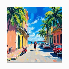 Street Scene In Cuba 1 Canvas Print