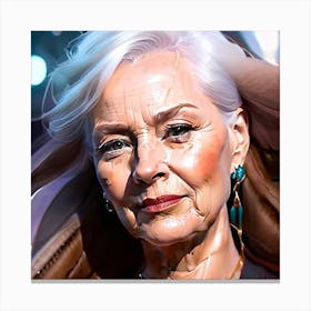 Portrait Of An Old Woman Canvas Print
