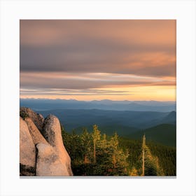 Sunset At The Mountain Canvas Print