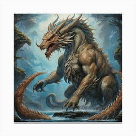 Dragon Of The Abyss Art print paintings Canvas Print