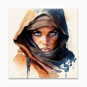 Watercolor Tuareg Woman #1 Canvas Print