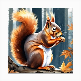 Squirrel In The Forest 430 Canvas Print