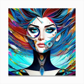 Aquarela Oil Paint Girl (114) Canvas Print