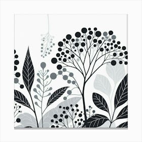 Scandinavian Art, Elderberries Canvas Print