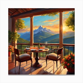 Sunset On The Porch Canvas Print