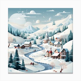 Winter Village for Christmas 2 Canvas Print