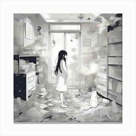 Manga Girl In A Room 7 Canvas Print