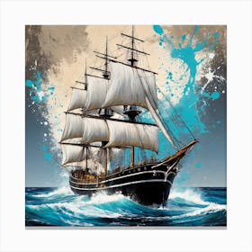 Ship In The Sea 3 Canvas Print