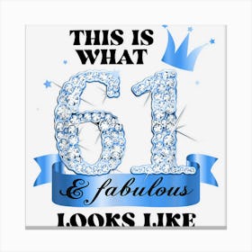 61 & Fabulous I Blue White Party Group Candid Photo Outfit Canvas Print