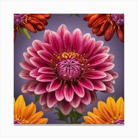 Dahlia Flowers Canvas Print