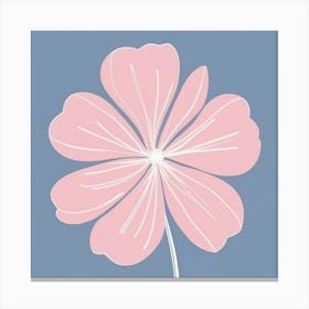 A White And Pink Flower In Minimalist Style Square Composition 708 Canvas Print