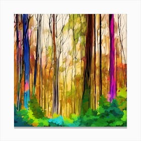 Colorful Trees In The Forest Canvas Print