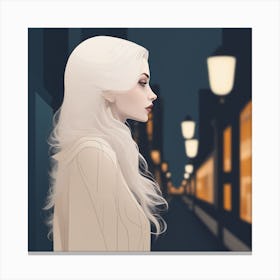 Girl With Long White Hair Canvas Print