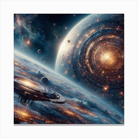 Spaceship In Space 12 Canvas Print