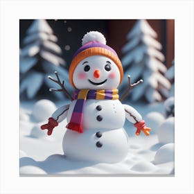 Snowman 10 Canvas Print