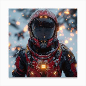 Spaceman In The Snow Canvas Print