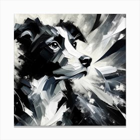 Ink and Ivory: Portrait of a Pooch Canvas Print