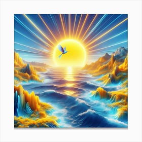 Sunrise Over The Ocean Canvas Print