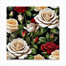 Roses Wallpaper 2 Canvas Print