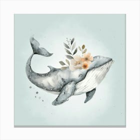 Watercolor Magic Whale Canvas Print