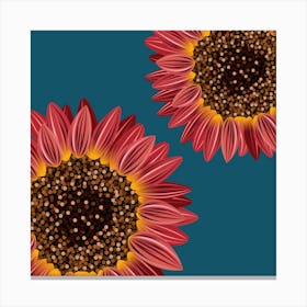 Red Flower 3 Square Canvas Print
