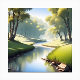 River In The Forest 27 Canvas Print