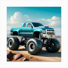 Monster Truck In The Desert 1 Canvas Print