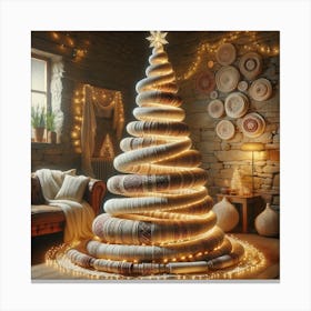 Traditional woven fabric Christmas Tree Canvas Print