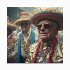 Group Of Men In Hats Canvas Print