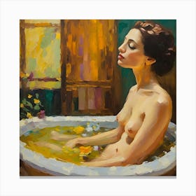Woman In A Bathtub 2 Canvas Print