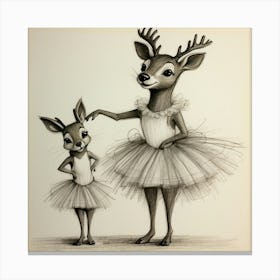 Deer And Doe Canvas Print