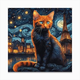 van gogh ginger cat Canvas Print