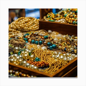 Beautiful African Pearly Jewellery On Display (9) Canvas Print