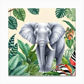 Elephant in the Garden Canvas Print