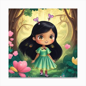 Girl In The Forest Canvas Print