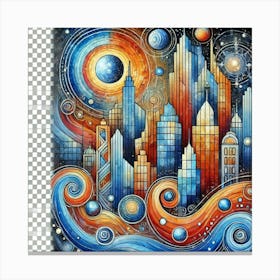 Cityscape Png, Clipart Canvas Print