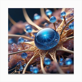 3d Rendering Of A Blue Crystal Canvas Print