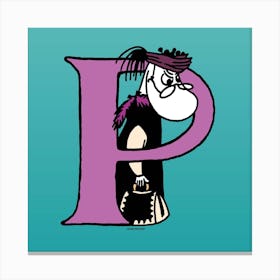 Moomin Collection Alphabet Letter P Canvas Print