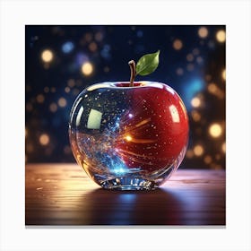 Glass apple with reflecting night stars, aesthetic Canvas Print