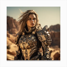 Adamantium girl in a desert Canvas Print