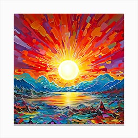 Sunset Over The Lake Canvas Print