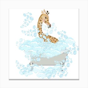 Giraffe in the Tub Canvas Print