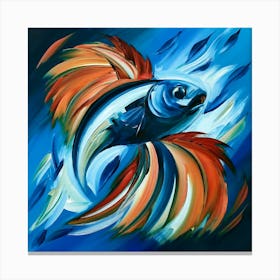 Abstract Modern Art Abstract Fish Canvas Print