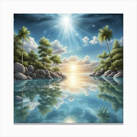 Sunset In The Water Canvas Print