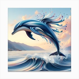 Dolphin Painting Canvas Print