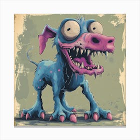 Vintage 80s Nightmarish Dog 13 Canvas Print