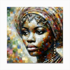 Mosaic Of African Woman Canvas Print