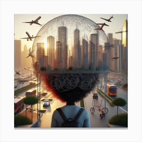Afro Dome City Canvas Print