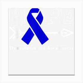 Hope Dysautonomia Awareness Dark Blue Ribbon Canvas Print