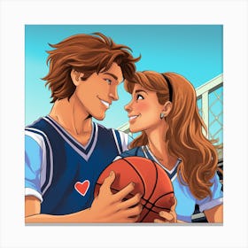 Cheerleader Meets Basketball Canvas Print